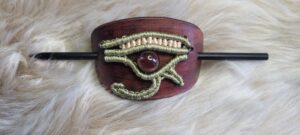 Barette cuir macramé oeil de Râ